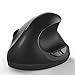 Wireless Vertical Mouse, Jelly Comb Wireless Mouse 2.4G High Precision Ergonomic Optical Mice with Adjustable Sensitivity 800 / 1200 /1600 DPI - Black