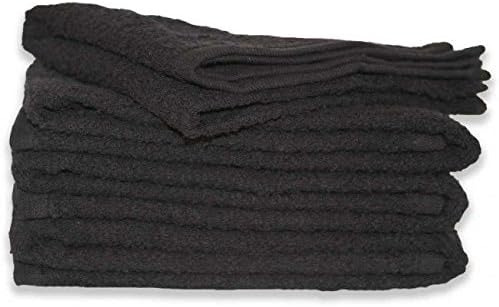 Towel Depot ( Kapaas Salon Towels Black ) Bleach Safe Bleach Resistant Ringspun Cotton for Maximum Softness and Absorbency, 12-pack - (16" X 27")