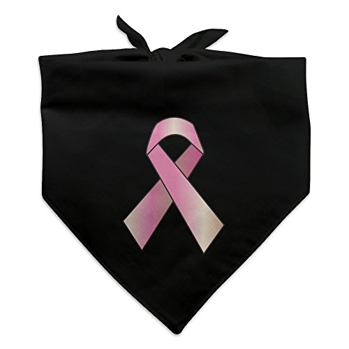 Breast Cancer Awareness Pink Support Ribbon Dog Pet Bandana - Black