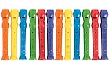 Kicko Plastic Recorders - Pack of 12-4 Inches Assorted Colors Plastic Flute Musical Instruments - for Kids, Boys and Girls, Party Favors, Bag Stuffers, Toy, Prize