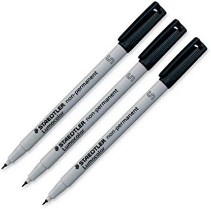 Lumocolor Watersoluble Marker Super Fine Blk (3-Pack)