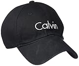 Calvin Klein Men's Washed Twill Adjustable Baseball Cap, Black, ONE SIZE