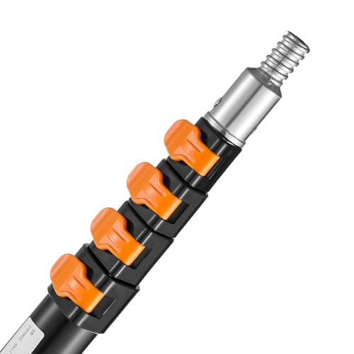 VEVOR Poste de extensión telescópico, poste de extensión multiusos de 7-30 pies, poste extensible de pintura de aleación de aluminio resistente con diseño de bloqueo abatible, poste telescópico para pintar, quitar el polvo y limpiar