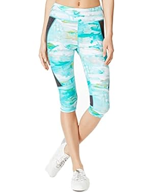 Performance Sun Salutation Printed Capri Leggings Small Blue