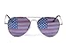 Goson American Flag Mirror Aviator Novelty Decorative Sunglasses (2 Silver Combo in Black Gift Box)