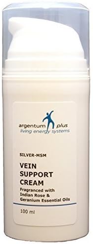 Silver-MSM Vein Support Cream 100 ml - with Indian Rose and Geranium Essential Oils