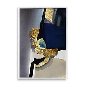 Framed Home Artwork Golden Abstract Art for Living Room Bedroom