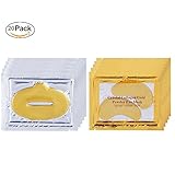 24k Gold Eye Mask & lip mask (10 each) For Puffy Eyes, Dark Circle Moisturising Lips, Hydrating eyes and lip