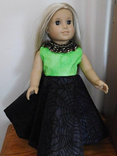 18" Doll Dress which fits the American Girl Doll Lime Bodice Black Skiry