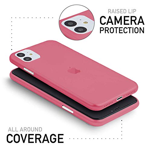 Egotude Ultra Thin Matte Anti Scratch Slim Fit Back Cover Case for iPhone (iPhone 11, Red)