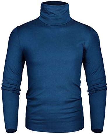 Men's Slim Fit Soft Turtleneck Long Sleeve Pullover Thermal T-Shirt