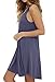 MOLERANI Women's Casual Swing Simple T-shirt Loose Dress, Large, Purple Grey