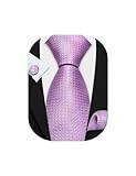 Barry.Wang Men Tie Set Plaid Purple Pink Silk