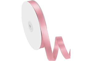 Isaspire 5/8" Width x 100 Yards Satin Ribbon, Light Pink Ribbon Perfect for DIY Craft, Bows, Gift Wrapping, Flower Bouquet, Valentine's Day, Christmas and Party Decoration