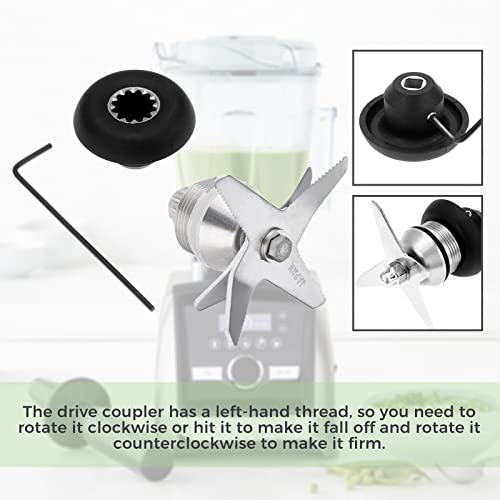 4Knife Blender Wet Blade Assembly with Retainer Nut, Drive Socket
