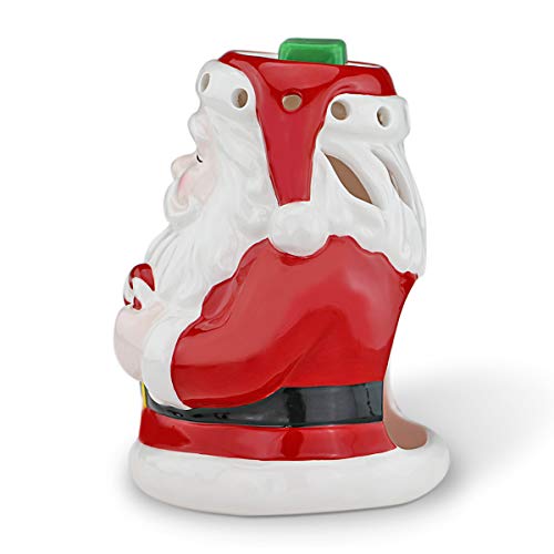 STAR MOON Ceramic Tealight Candle Holder Essential Oil Burner Aromatherapy Wax Candle Tart Burner Warmer Diffuser Aroma Candle Warmers Porcelain Decoration for Living Room Bedroom Smiling Santa Claus