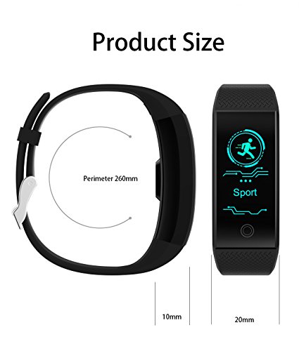 Lisin Smartwacth QW18 Smart Watch Sports Fitness Activity Heart Rate Tracker Blood Pressure Watch (Black)