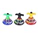 Yeahibaby 3-Pack LED Light Up Flashing UFO Spinning Tops Flashing Music Gyro(Random Color)