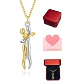 WHHFS Hug Soulmate Couple Promise Cute Pendant Necklace Jewelry Valentines Day Gift for Boyfriend and Girlfriend Women Men Him Her Wife Mom Dad Daughter Son Sister