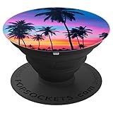 Tropical Paradise Sunset Beach Palm Trees Gift - PopSockets Grip and Stand for Phones and Tablets