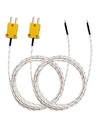 Tipo K 0 400 °C sensor de temperatura sonda de termopar 2.2 yard 6.6 ft 2pcs