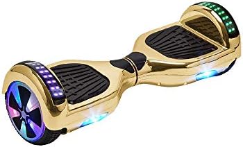 UL2272 Certified Hoverboard with Bluetooth Speaker and LED Lights Smart Self Balancing Scooter Personal Adult Transporter- Chrome Gold