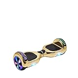 UL2272 Certified Hoverboard with Bluetooth Speaker and LED Lights Smart Self Balancing Scooter Personal Adult Transporter- Chrome Gold