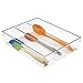 mDesign 3 Compartment Kitchen Cabinet Drawer Organizer Tray with Non-Skid Feet - Divided Sections for Cutlery, Serving Spoons, Cooking Utensils, Gadgets, BPA Free, Food Safe - 3