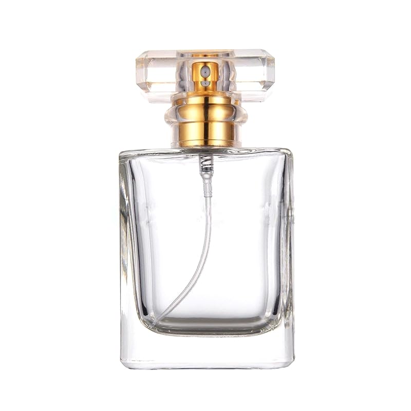 Zénitude Glassworks 50ml Empty Glass Perfume Spray Bottle - Atomiser Rectangular (Gold)