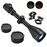 X-Aegis Tactical 3-9x56 Red & Green Mil-dot Illuminated Optics Sight Hunting Air Rifle Scope with 2 Mounts & Lens Cover + Free Mounts
