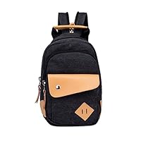 Topsung Leather Canvas Mini Backpack Black