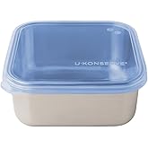 U Konserve Stainless Steel Food Storage Bento Box Container, Leak Proof Silicone Lid Dishwasher Safe - Plastic Free (30oz Blue)