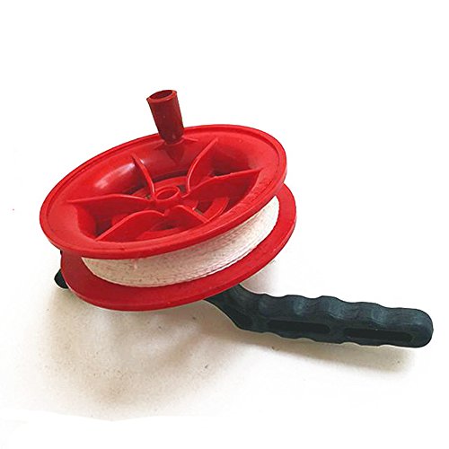 ZHUOJU 50M Twisted String Line Red Wheel Kite Reel Winder Kite Accessories (Multicolor)