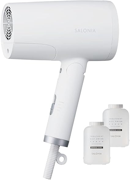 Amazon Salonia サロニア トリートメントミストドライヤー セラム セット 家電 美容家電 大風量 速乾 マイナスイオン コンパクト 軽量 メーカー1年保証 折り畳み式 プロ仕様 人気 おすすめ 軽い 持ち運び 頭皮ケア パワフル 美容ミスト シンプル機能 Salonia