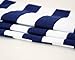 LAVIEVERT Decorative Canvas Square Throw Pillow Cover Cushion Case Navy Blue Stripe Toss Pillowcase with Hidden Zipper Closure 20 X 20 Inches (for Living Room, Sofa, Etc)