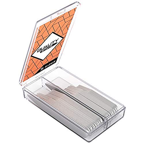 40 Metal Collar Stays for Men in a Clear Plastic Box - 5 Sizes