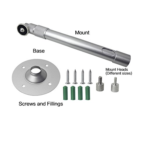 Universal Extendable Ceiling Projector Mount Height Adjustable Projection Wall&Drop Ceiling Projector Mount Silver Head 360° Rotatable Length 10.23-15.35in for Projector CCTV DVR Camera - Thumbnail 7