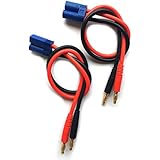 UAV 2 PCS EC5 Connector Male to 4mm Bullet Banana Plugs 12AWG Lead Adapter Cable for RC Battery Charger