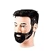Male Mannequin Head 100% Human Hair Hairdresser Training Head Manikin Cosmetology Doll Head with Beard for Practice - Black, Table Clamp Included - Jack