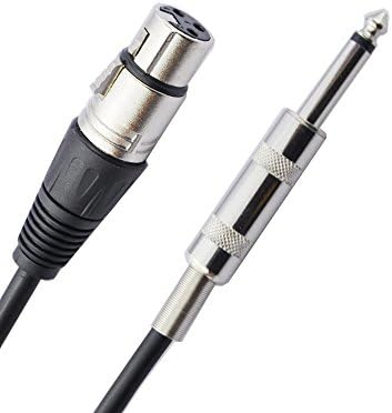 MMNNE 16Feet XLR 3 Pin Mono Plug to Mono 6.35mm 1/4 inch Jack Shielded Audio Cable (5Meter)