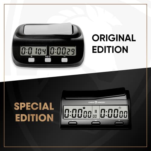 Chess Armory Advanced Digital Chess Clock Portable Timer with