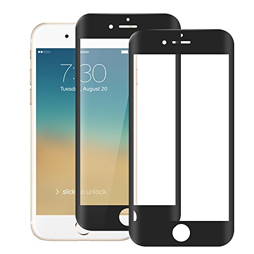 【2 PACK】iphone 6plus/6S plus Tempered Glass Screen Protector, 3D Curved Edge Design Full Cover Tempered Glass , 3D Touch Compatible, Anti Fingerprint, Anti-scratch for iPhone 6plus/6S plus 5.5 black