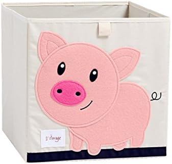 NKitchen Foldable Animal Canvas Storage Box Toy Bin (Pig)