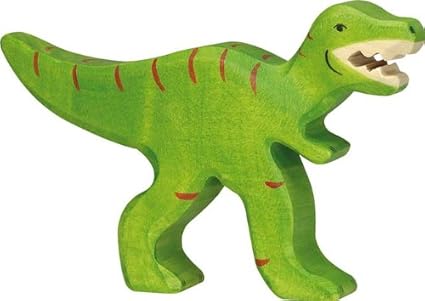 wooden dinosaur figures
