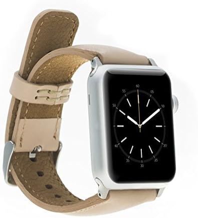 Apple Watch Band 38mm BlueJay Genuine Handmade Premium Luxury Leather Replacement Strap, Band for Apple Watch 38mm Series 1 &amp; 2 (Milky Coffee)