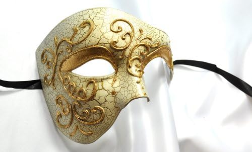 Phantom of the Opera Men's Venetian Mask Masquerade Party, Gold