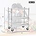 Heavy Duty Utility Cart Wire 3 Tier Rolling Cart Organizer NSF Kitchen Cart on Wheels Metal Serving Cart Commercial Grade with Wire Shelving Liners and Handle Bar for Kitchen Office Hardware,Chrome