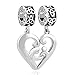 LilyJewelry Mom Mother Daughter Son Charm Love Heart Beads For Chain Bracelet