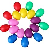 Hestya 18 Pieces Easter Eggs Colorful Maracas Eggs Plastic Egg Shakers Set Maracas Eggs Shakers for Easter Party Bag Fillers Party Favors Musical Toys, 6 Colors