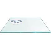 Dulles Glass 36X48 inch Rectangular Glass Table Top - Tempered - 1/4" Thick Glass Surface, Safe Flat Polished, Eased Corners, Multipurpose for Dining, Patio, Coffee and End Table
